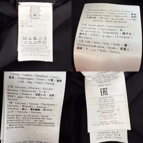 Valentino Wrap Effect Midi Dress Wool and Silk Black 46 (US 10) NWT - Picture 15 of 16